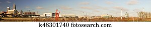 Long Panoramic Omaha Nebraska Downtown City Skyline Long Panoramic Omaha Nebraska Downtown City Skyline
