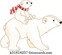 urso polar, mom bebê