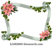 Wedding invitation lilies Border Wedding invitation lilies Border