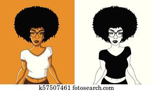Cartoon black woman. Cartoon black woman.