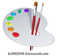 isolado, paleta artista