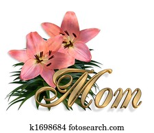 Mothers Day Pink Lilies Floral card Mothers Day Pink Lilies Floral card