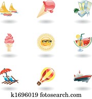 Shiny summer icons