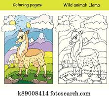 לצבוע ספר, עמוד, ו, צבע, דפוסית, לאמה