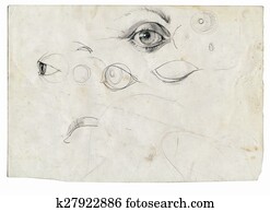 an hand drawing - eyes an hand drawing - eyes