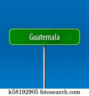 Guatemala - town sign, place name sign