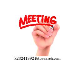 meeting word written by hand