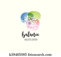 naturmedizin, und, wellnessbereich, joga, zen, meditation, begriff, -, vektor, aquarell, symbol, logo naturmedizin, und, wellnessbereich, joga, zen, meditation, begriff, -, vektor, aquarell, symbol, logo