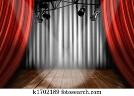 Stage Theater Stage With Spotlight Performance Lights Showing