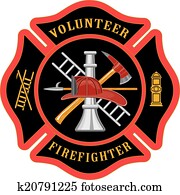 voluntário, bombeiro, cruz maltese