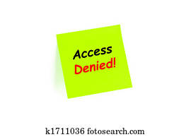 Access Denied! on a post-it note 