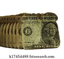 Bread slices with dollars Bread slices with dollars