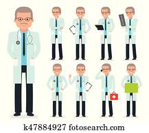 Doctor character creation set. The pediatrician, physician, medic. Doctor character creation set. The pediatrician, physician, medic.