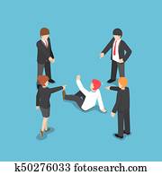 isometric, شعوب العمل, تشكيل, ال التعريف, أشر باّصبع, حتى, اللوم, businessman.