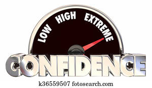 אמון, גבוה, אמונה, אמונה, טוב, גישה, מראה, מד מהירות, 3d