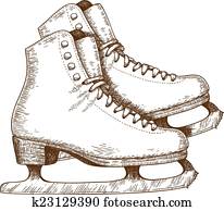 アイススケート 冬 女の子 隔離された 白 クリップアート K Fotosearch