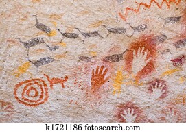 antiga, pinturas caverna, Patagonia.