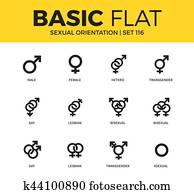 básico, conjunto, de, sexual, orientación, iconos