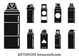 Shaving foam cream icons set, simple style Shaving foam cream icons set, simple style