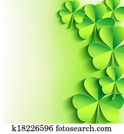 st. dia patrick, cartão, com, trevo