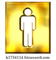3D Golden Male Sign