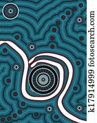 A illustration based on aboriginal style of dot painting depicting - in the middle of nowhere A illustration based on aboriginal style of dot painting depicting - in the middle of nowhere