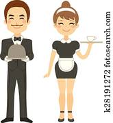 Butler And Maid Serving Butler And Maid Serving