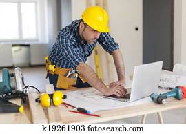 Portrait of hard working building contractor Portrait of hard working building contractor
