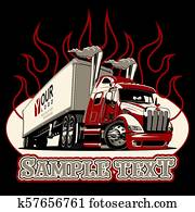 Vector cartoon semi truck template Vector cartoon semi truck template