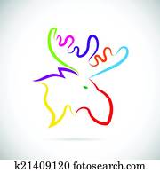 Vector images of moose deer head Vector images of moose deer head