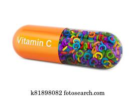 ויטמין *c*, capsule,, אסקורבי, acid., 3d, השבה