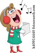 Christmas carols woman Christmas carols woman