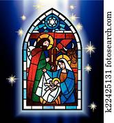 Christmas stained glass window Christmas stained glass window