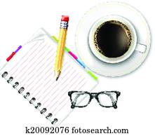 Coffee Cup and Notebook Coffee Cup and Notebook