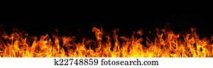 Fire flames on black background Fire flames on black background