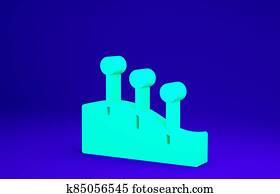 Green Acupuncture therapy icon isolated on blue background. Chinese medicine. Holistic pain management treatments. Minimalism concept. 3d illustration 3D render Green Acupuncture therapy icon isolated on blue background. Chinese medicine. Holistic pain management treatments. Minimalism concept. 3d illustration 3D render