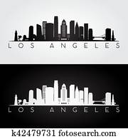Los Angeles skyline silhouette Los Angeles skyline silhouette