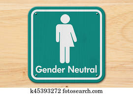 Transgender sign with text Gender Neutral
