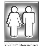 3D Silver Unisex Sign