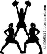 Cheerleading pyramid silhouette Cheerleading pyramid silhouette