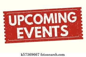 Upcoming events grunge rubber stamp Upcoming events grunge rubber stamp