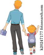 vater sohn, gehen schule vater sohn, gehen schule