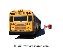 école, vieilli, enfants, partir, a, autobus école