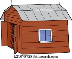 Barn with Open Door Barn with Open Door