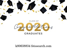 Congratulations graduates hats flying in air Congratulations graduates hats flying in air