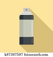 Shop shaving foam icon, flat style Shop shaving foam icon, flat style