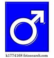 3D Male Symbol Sign
