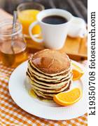 Breakfast with pancakes Breakfast with pancakes