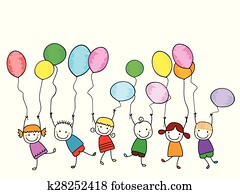 happy kids with balloons happy kids with balloons