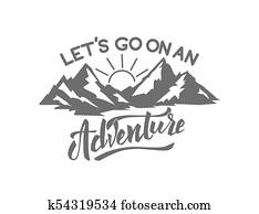 Mountain camp emblem template. Design element for logo, label, emblem, sign. Mountain camp emblem template. Design element for logo, label, emblem, sign.